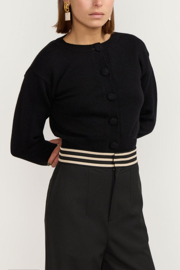 D'estrëe Paris BLACK Wide-leg Pants With A Tailored Fit