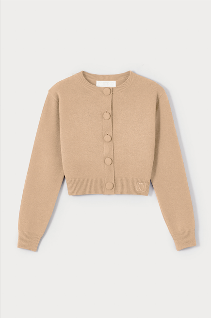 d'estrëe paris BEIGE Buttoned Cropped Cardigan