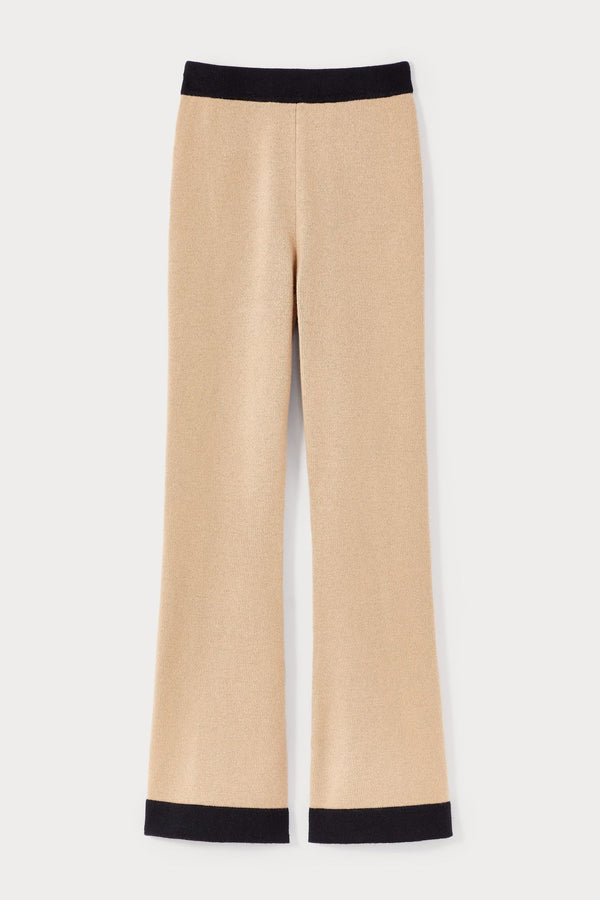 d'estrëe paris BICOLOR BEIGE & BLACK KNITWEAR PANTS