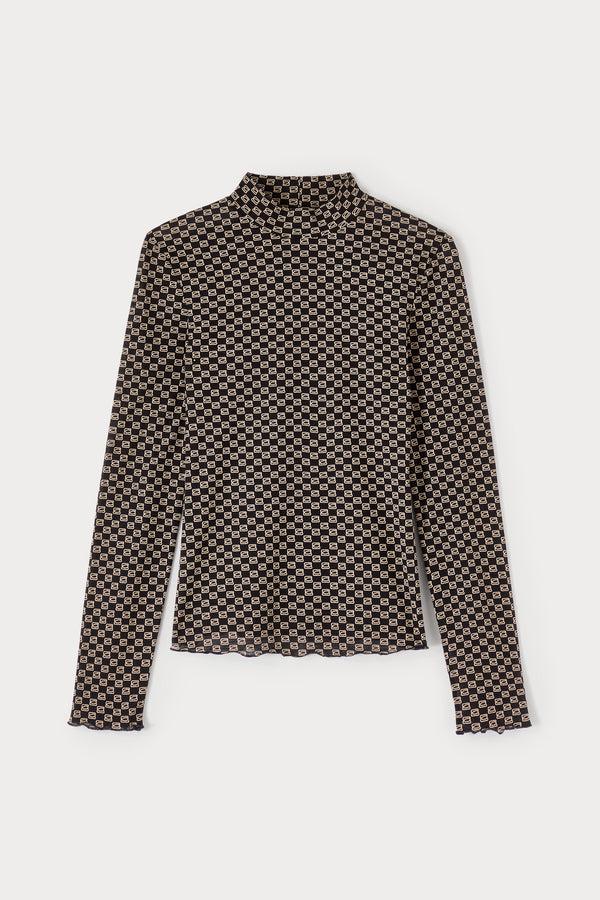 d'estrëe paris BLACK & BEIGE LONG SLEEVE SHIRT