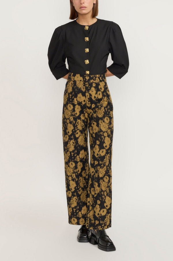 D'estrëe Paris BLACK Blouse With Puff Sleeves