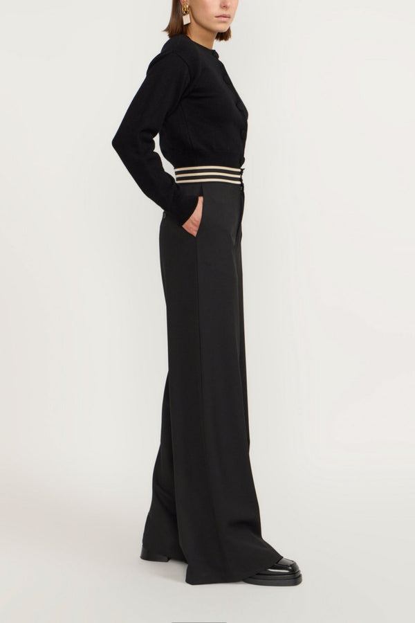D'estrëe Paris BLACK Buttoned Cropped Cardigan