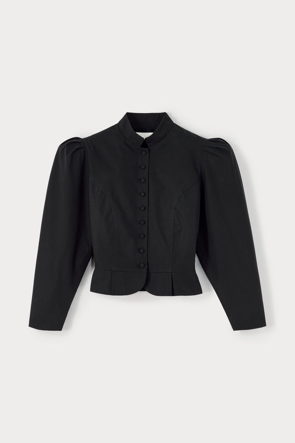 d'estrëe paris BLACK COTTON SHORT JACKET