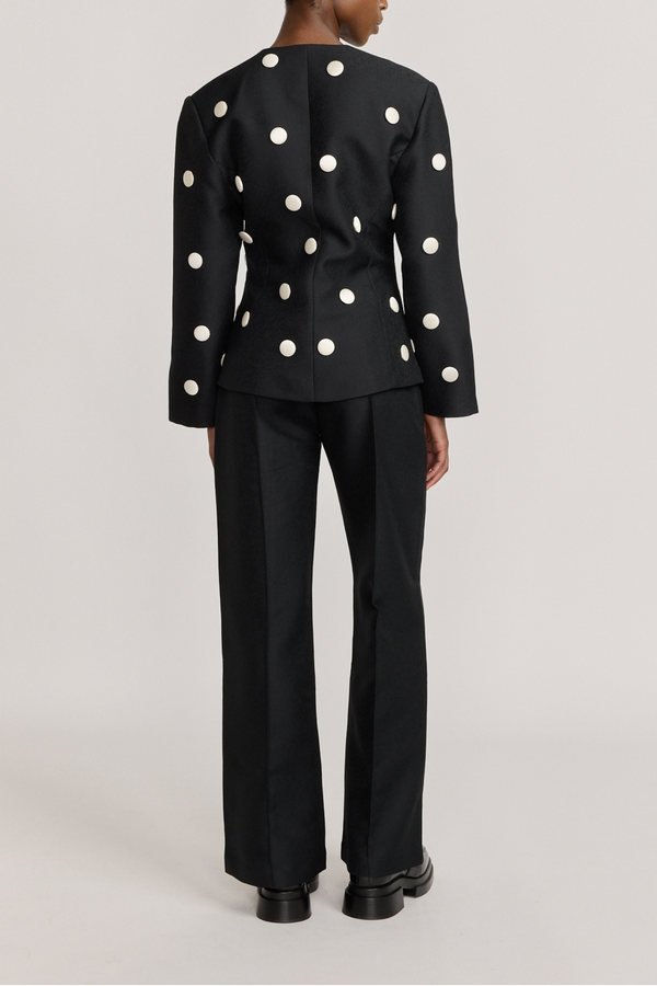 D'estrëe Paris BLACK Crepe Flared Pants