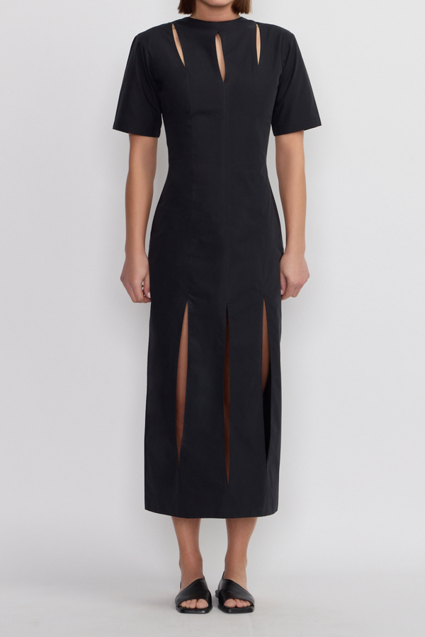 D'estrëe Paris Black Cut-out Long Dress