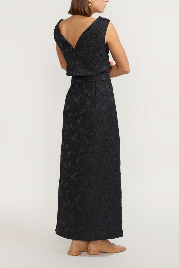 D'estrëe Paris BLACK Embossed Crop Top