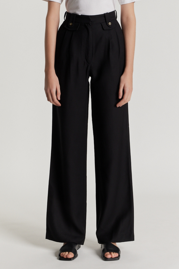 D'estrëe Paris BLACK High-Waisted Trousers
