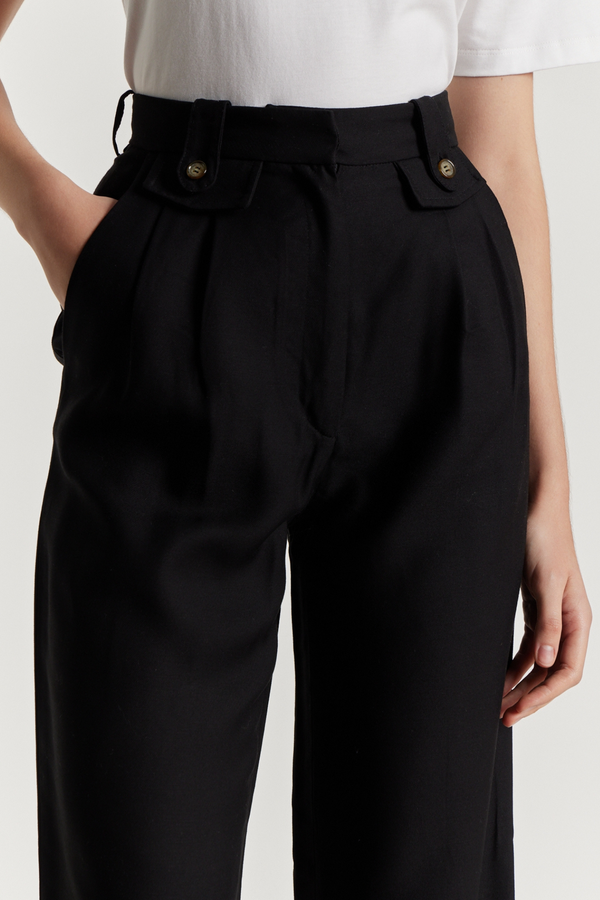 D'estrëe Paris BLACK High-Waisted Trousers