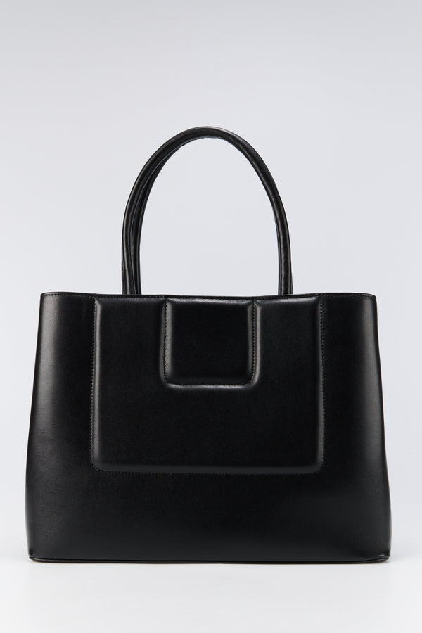 D'estrëe Paris Black Structured Leather Tote