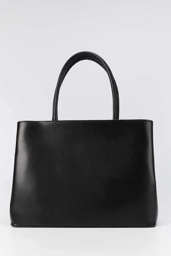 D'estrëe Paris Black Structured Leather Tote