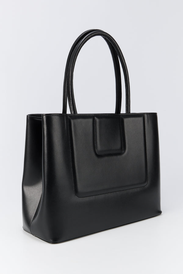 d'estrëe paris Black Structured Leather Tote