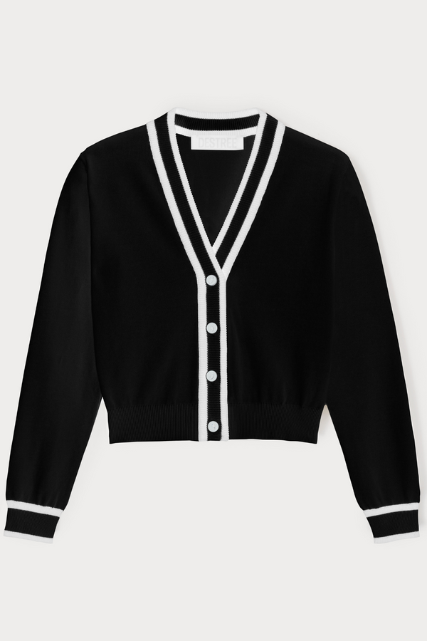 d'estrëe paris BLACK & WHITE cropped cardigan