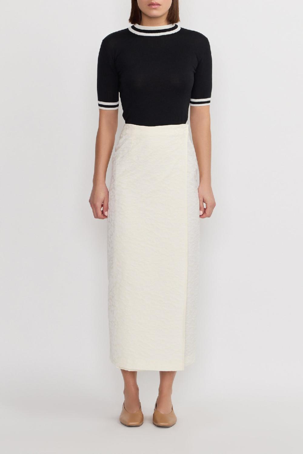 D'estrëe Paris BLACK & WHITE Short-Sleeve Knit Top