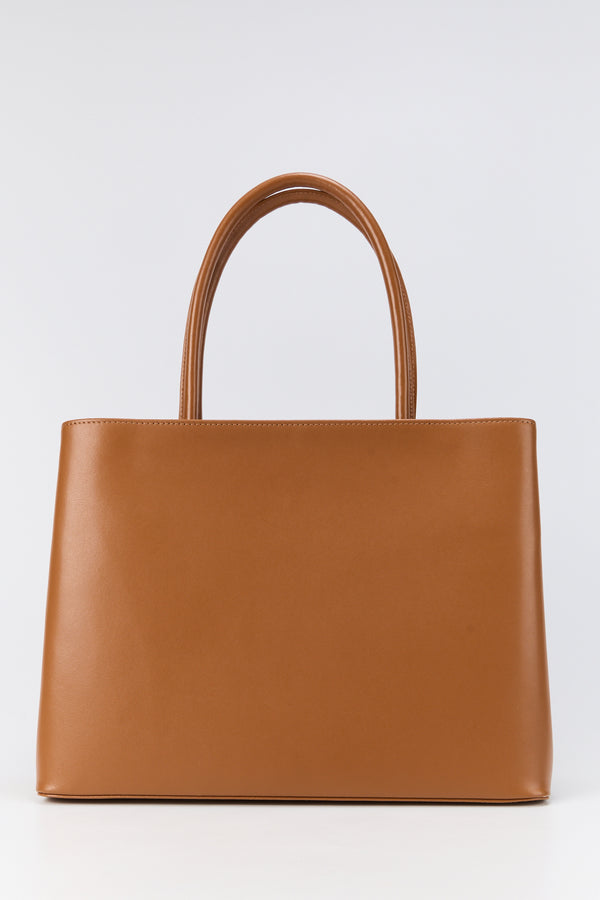 D'estrëe Paris CAMEL Structured Leather Tote