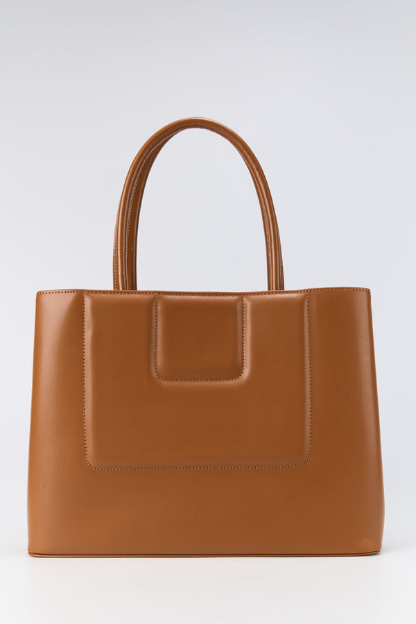 d'estrëe paris CAMEL Structured Leather Tote