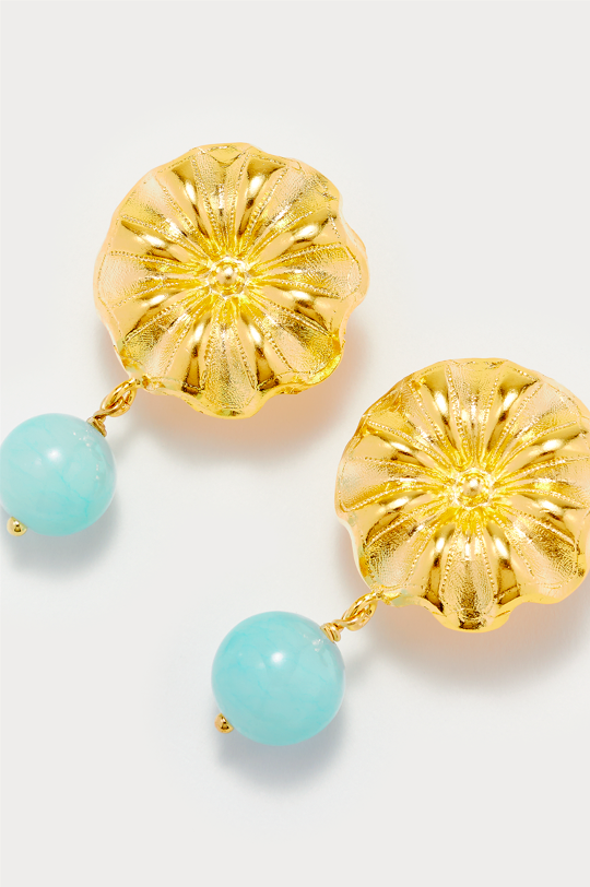 D'estrëe Paris Cyan Daisy Earrings