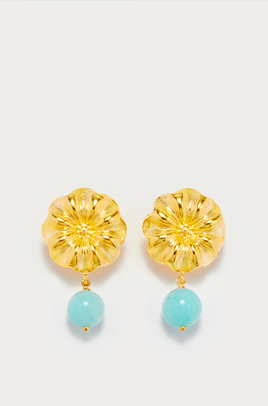 d'estrëe paris Cyan Daisy Earrings