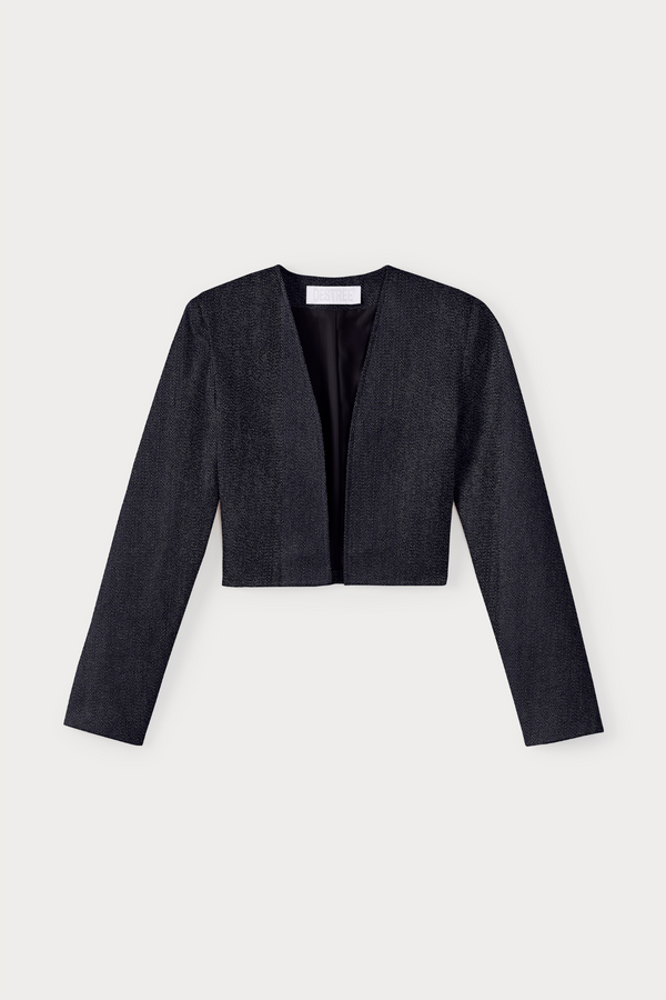 d'estrëe paris DARK DENIM Cropped Jacket
