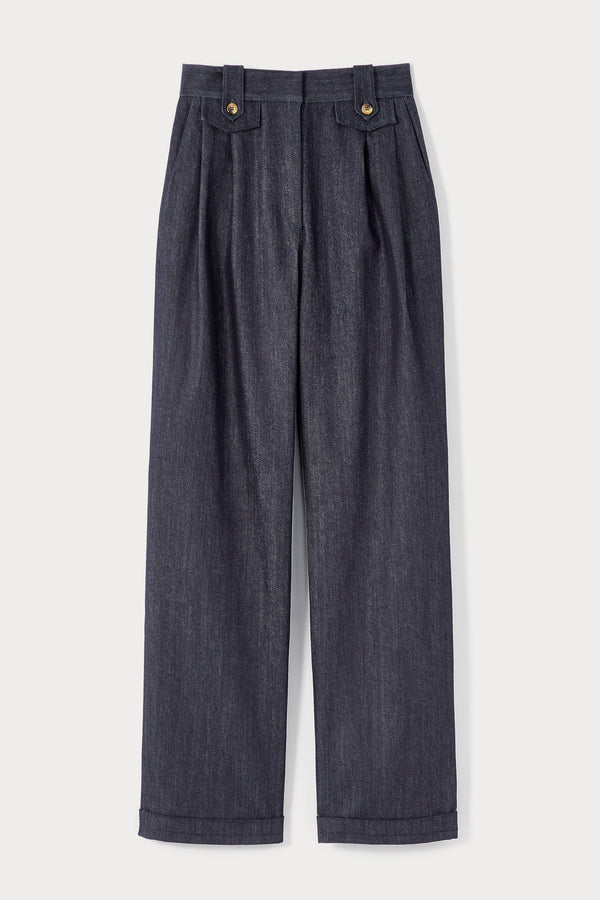 d'estrëe paris DARK DENIM High-Waisted Trousers