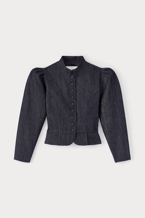 d'estrëe paris Dark Denim Puff Sleeve Jacket