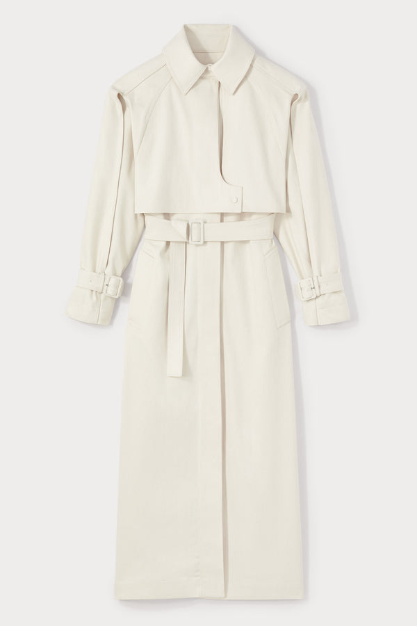 d'estrëe paris DENIM ECRU Belted Trench Coat