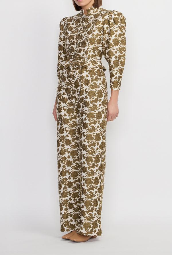 D'estrëe Paris ECRU & BRONZE Wide-Leg Pants
