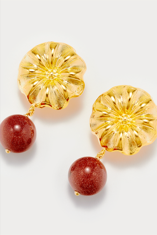 D'estrëe Paris Glittery Brown Earrings