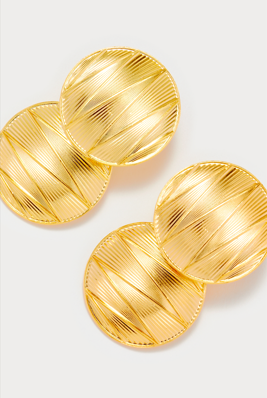 D'estrëe Paris Gold Double Geometric Earrings