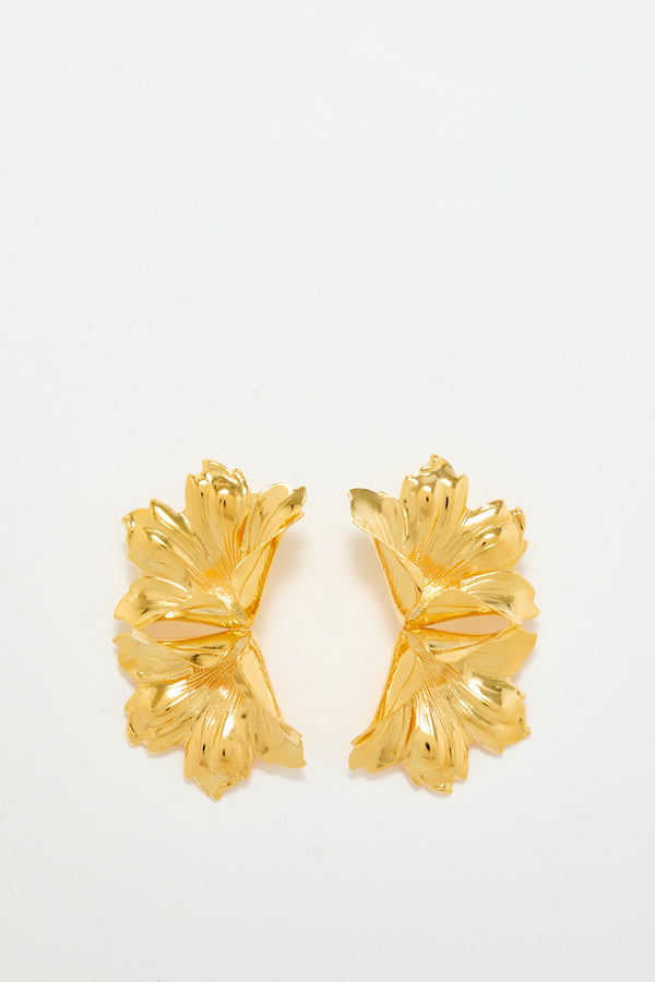d'estrëe paris Gold Flower Stud Earrings