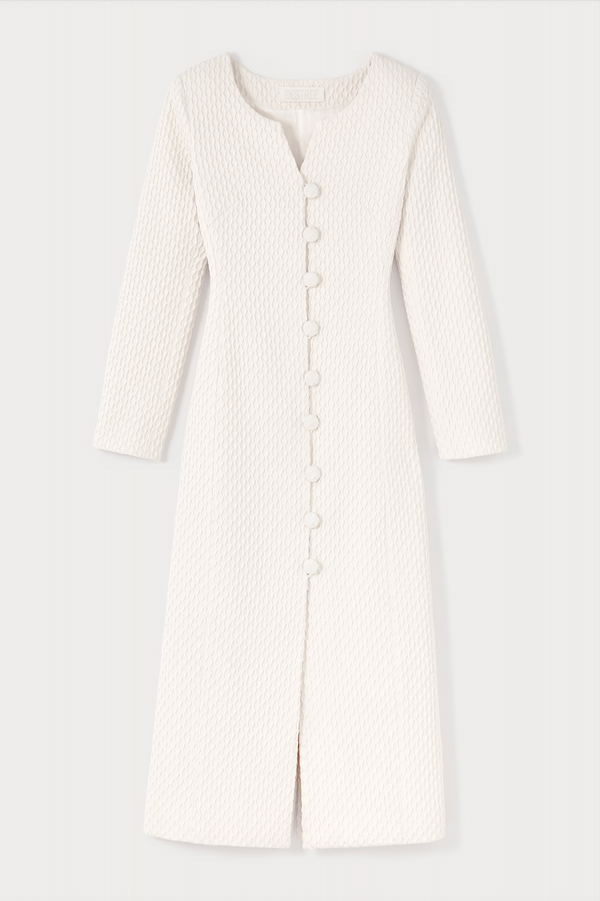 d'estrëe paris Ivory Longline Textured Coat