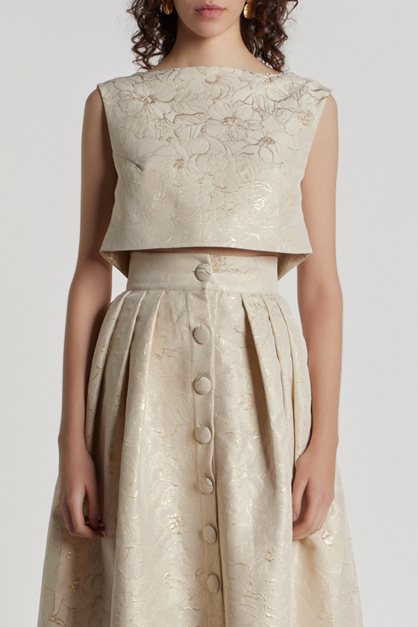 D'estrëe Paris Jacquard Stripe Crop Top