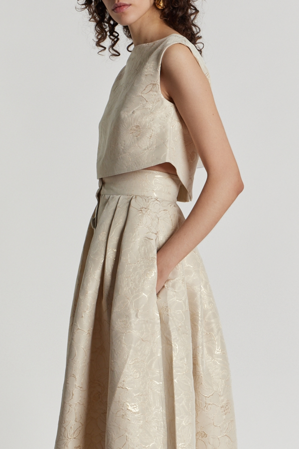 D'estrëe Paris Jacquard Stripe Crop Top