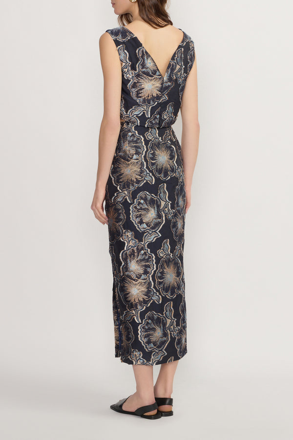 D'estrëe Paris MIDNIGHT & GOLD Cropped Top