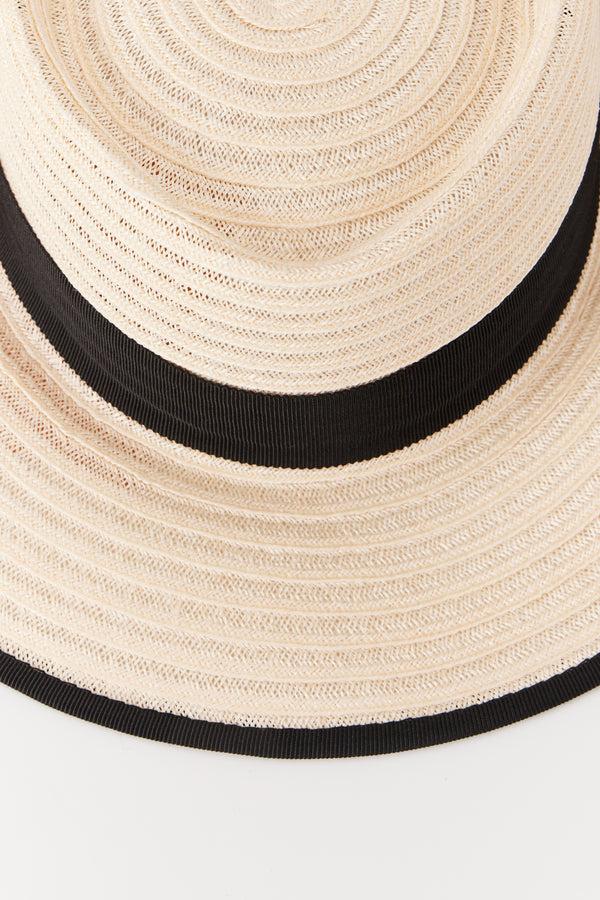 D'estrëe Paris Natural Straw Hat With Black Band