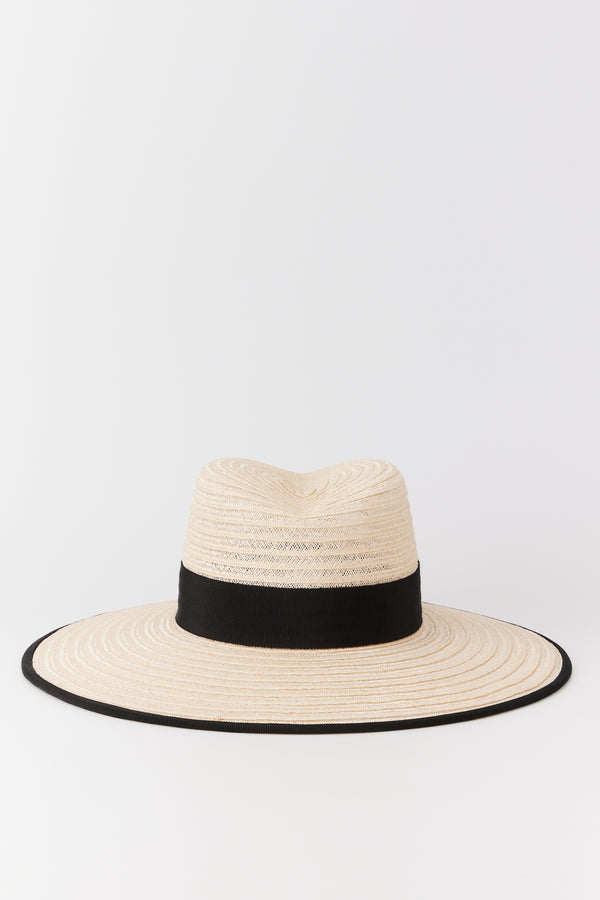 d'estrëe paris Natural Straw Hat with Black Band