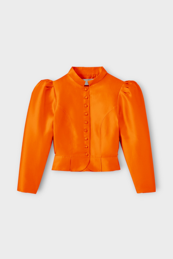 d'estrëe paris ORANGE Satin Puff Sleeve Jacket