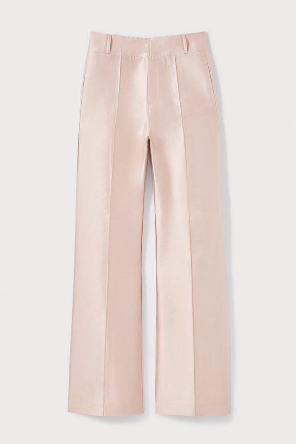 d'estrëe paris PINK NUDE Satin Flared Pants