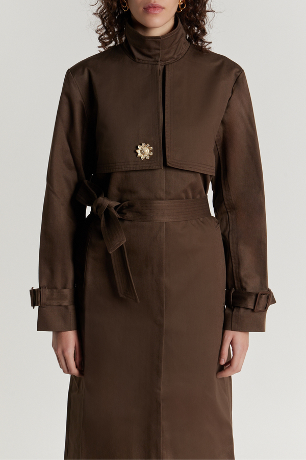 D'estrëe Paris RUDOLF TRENCH COAT DARK BROWN