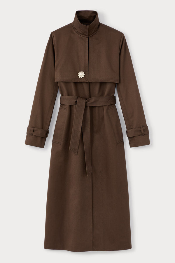 d'estrëe paris RUDOLF TRENCH COAT DARK BROWN