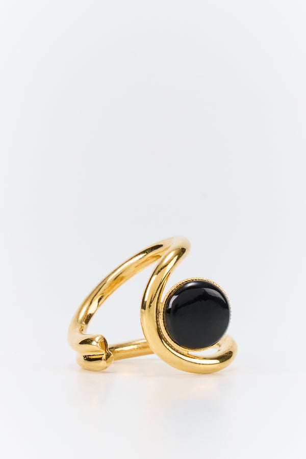 d'estrëe paris Sculptural Gold & Onyx Ring
