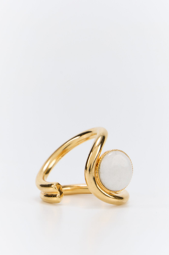 d'estrëe paris Sculptural Gold & White Ring