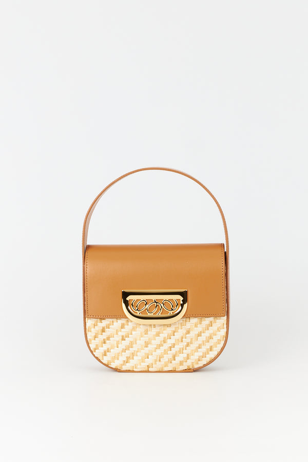 d'estrëe paris Straw Handbag with Golden Latch