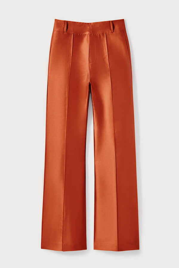 d'estrëe paris Terracotta Satin Flared Pants
