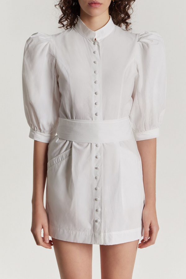 D'estrëe Paris White Cotton Mini Dress