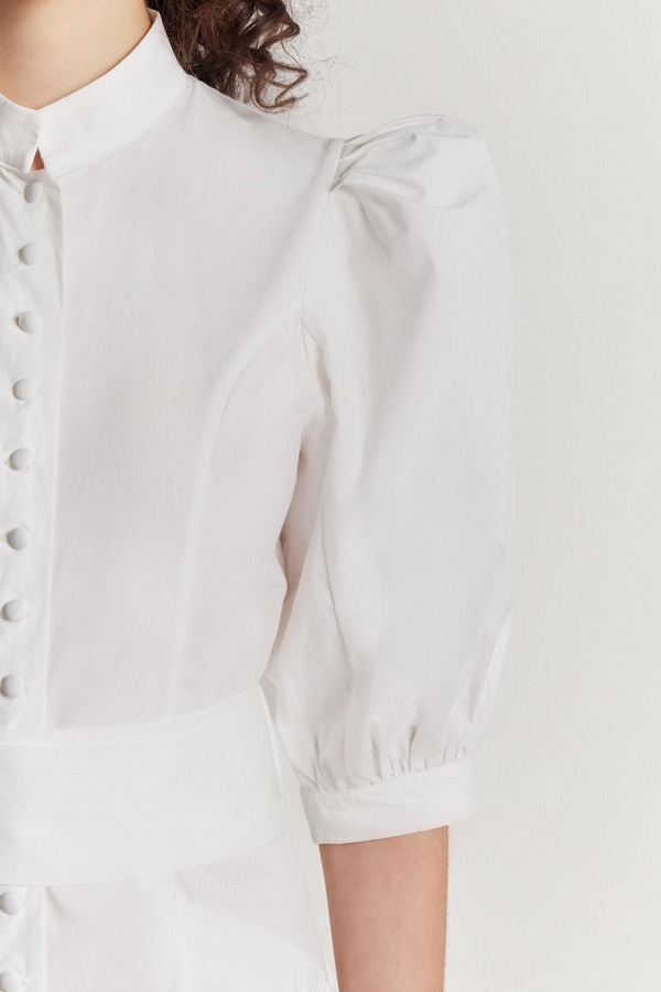 D'estrëe Paris White Cotton Mini Dress