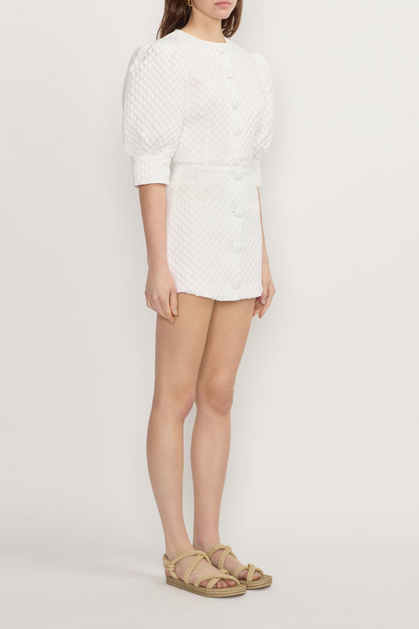 d'estrëe paris WHITE Geometric embossed blouse