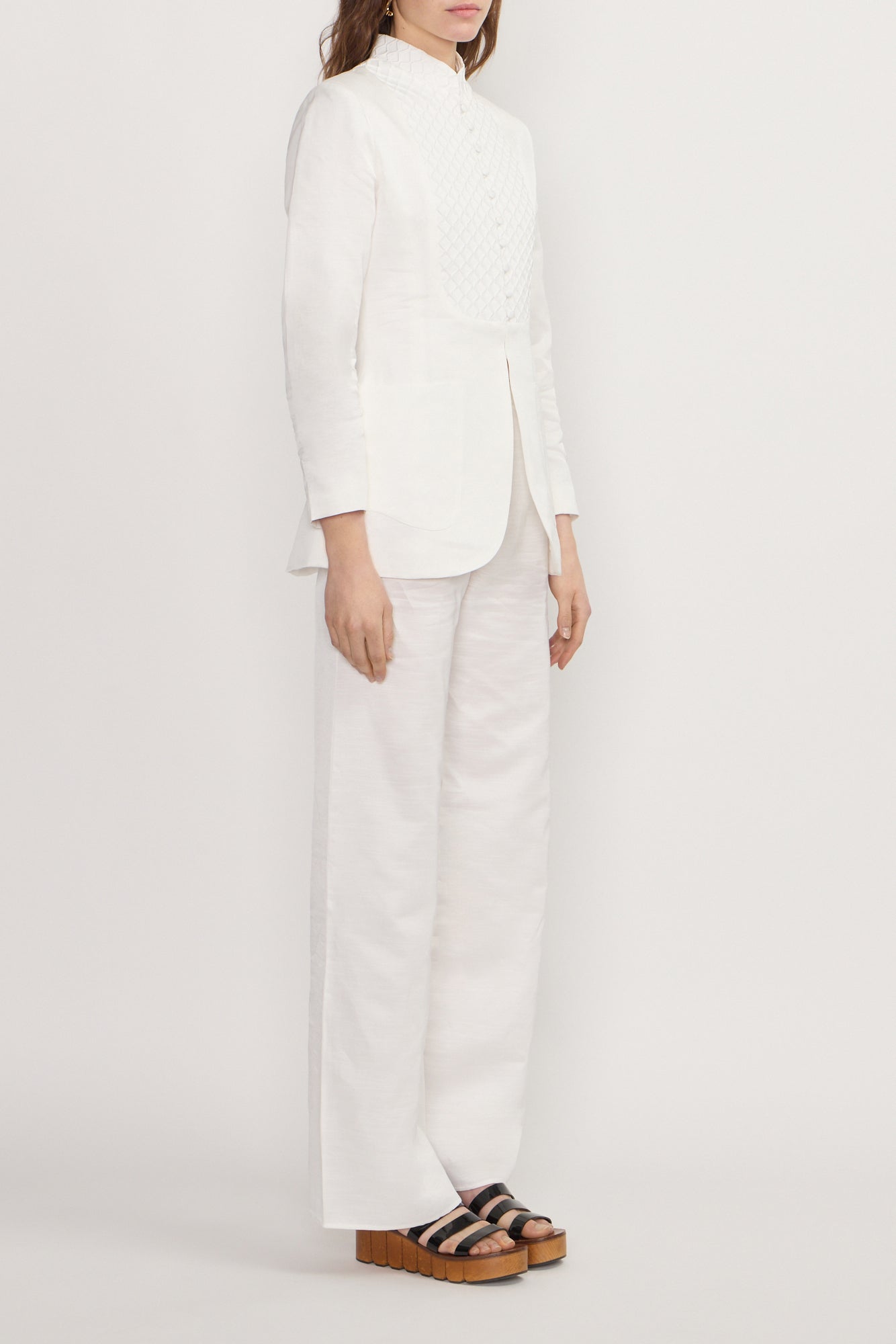 D'estrëe Paris White Geometric Embossed Jacket