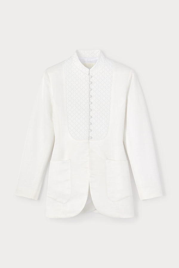 d'estrëe paris White Geometric embossed jacket