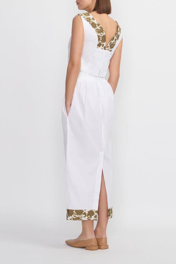 D'estrëe Paris WHITE Poplin Cropped Top