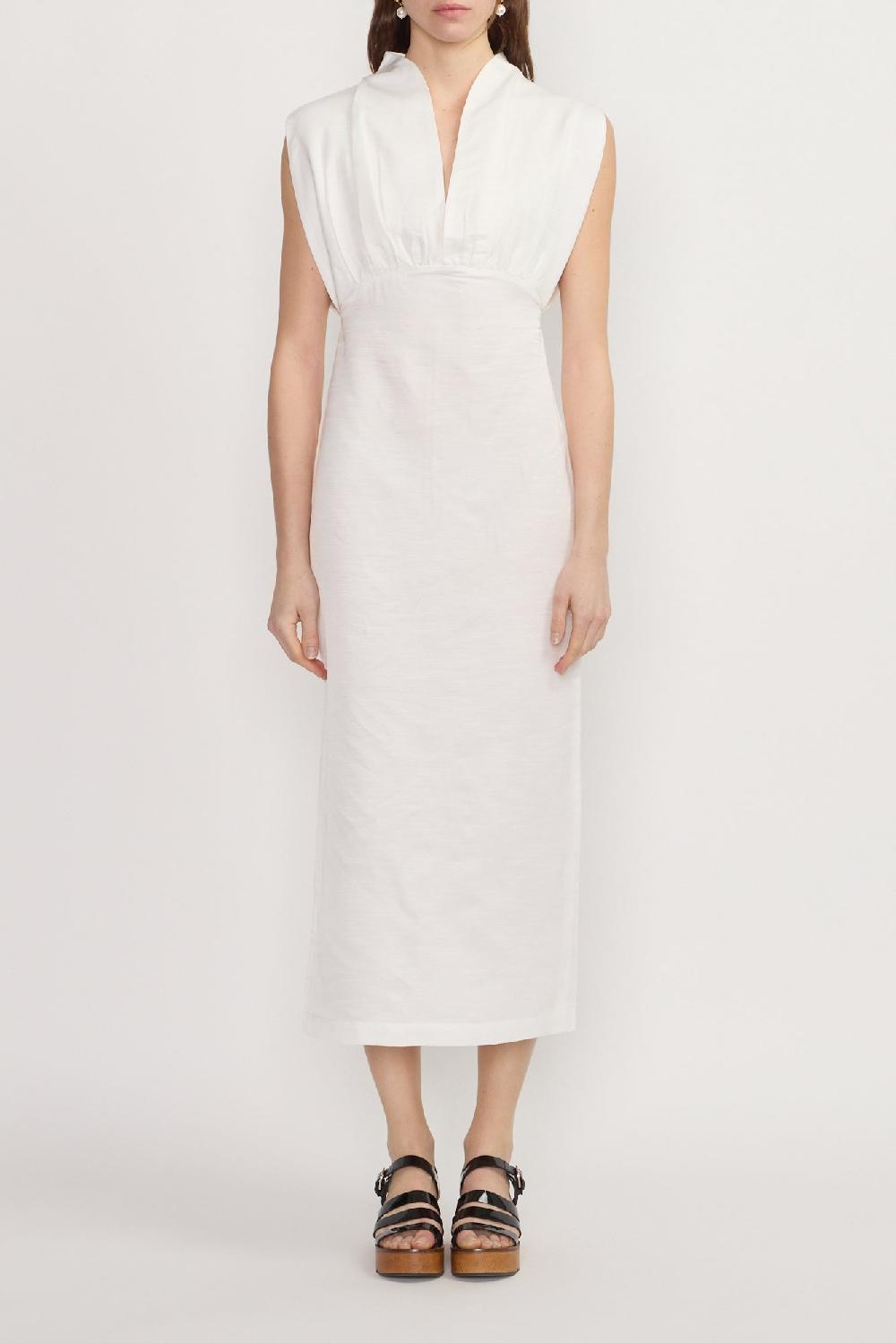 D'estrëe Paris White Sleeveless Maxi Dress